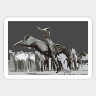 Bronco Riding cartoon Magnet